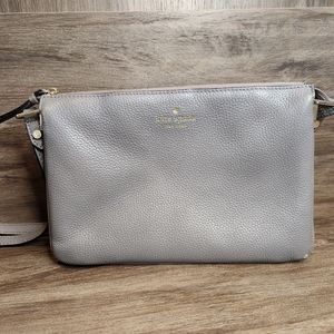 Kate Spade Mulberry Street Madelyne Grey Leather Crossbody Purse Bag WKRU4602